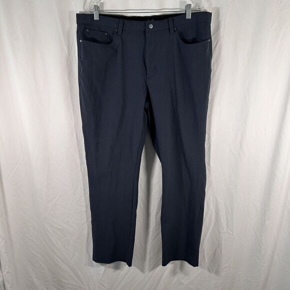 Greg Norman Golf Pants Men's 38x30 Blue Snap Zip Elastic Waist Pockets - Picture 1 of 10